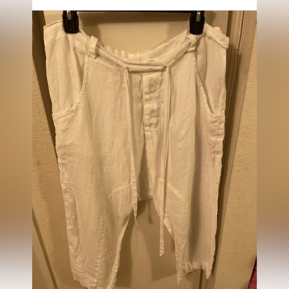 denis colomb white horem linen pants sz m